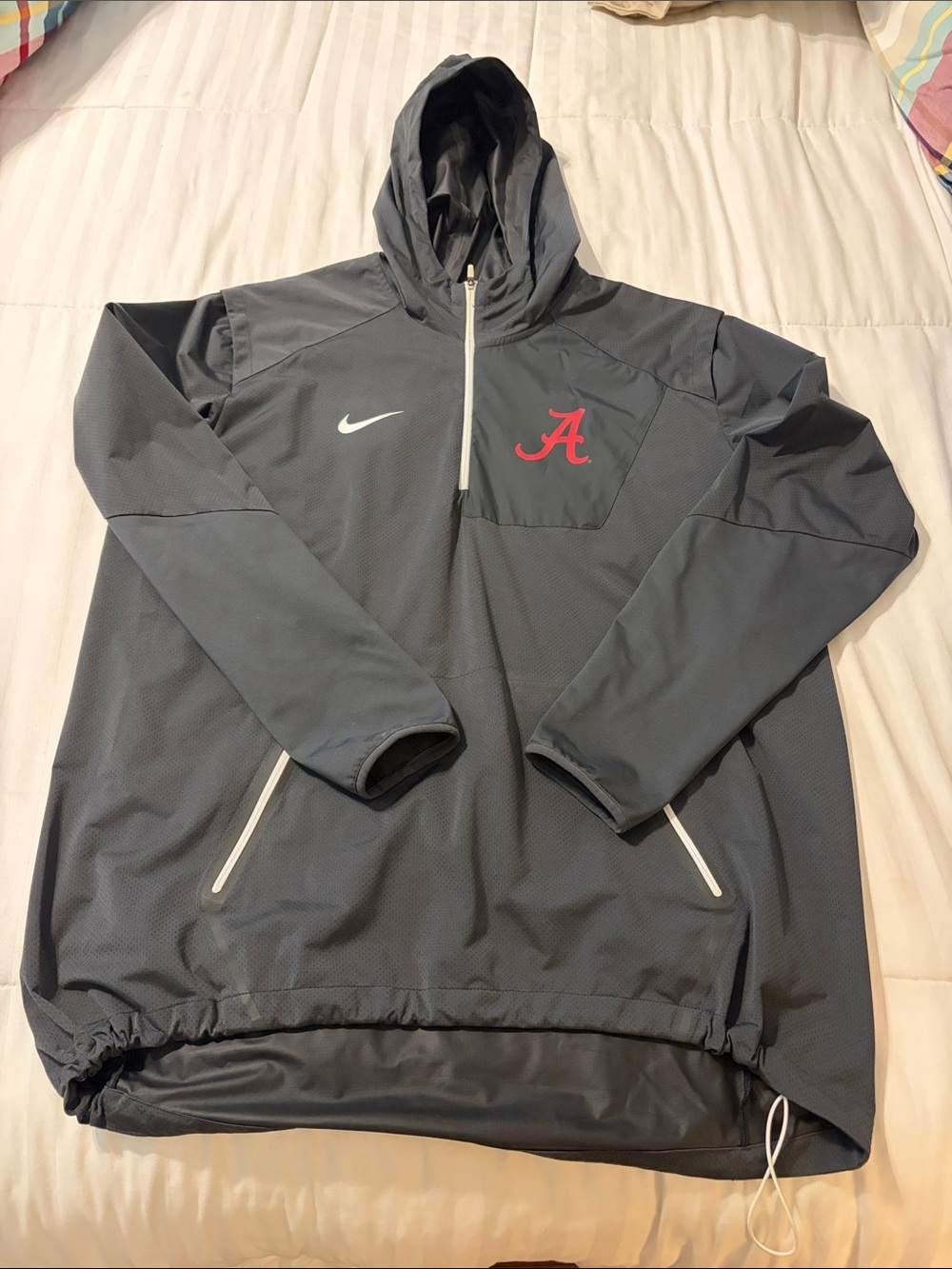 Nike Gray Hooded Performance Pullover with Red 'A' Logo